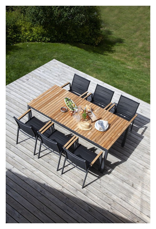 Mood Extreme Havebord Teak/Grå, 208,5x100 - Unoliving.com