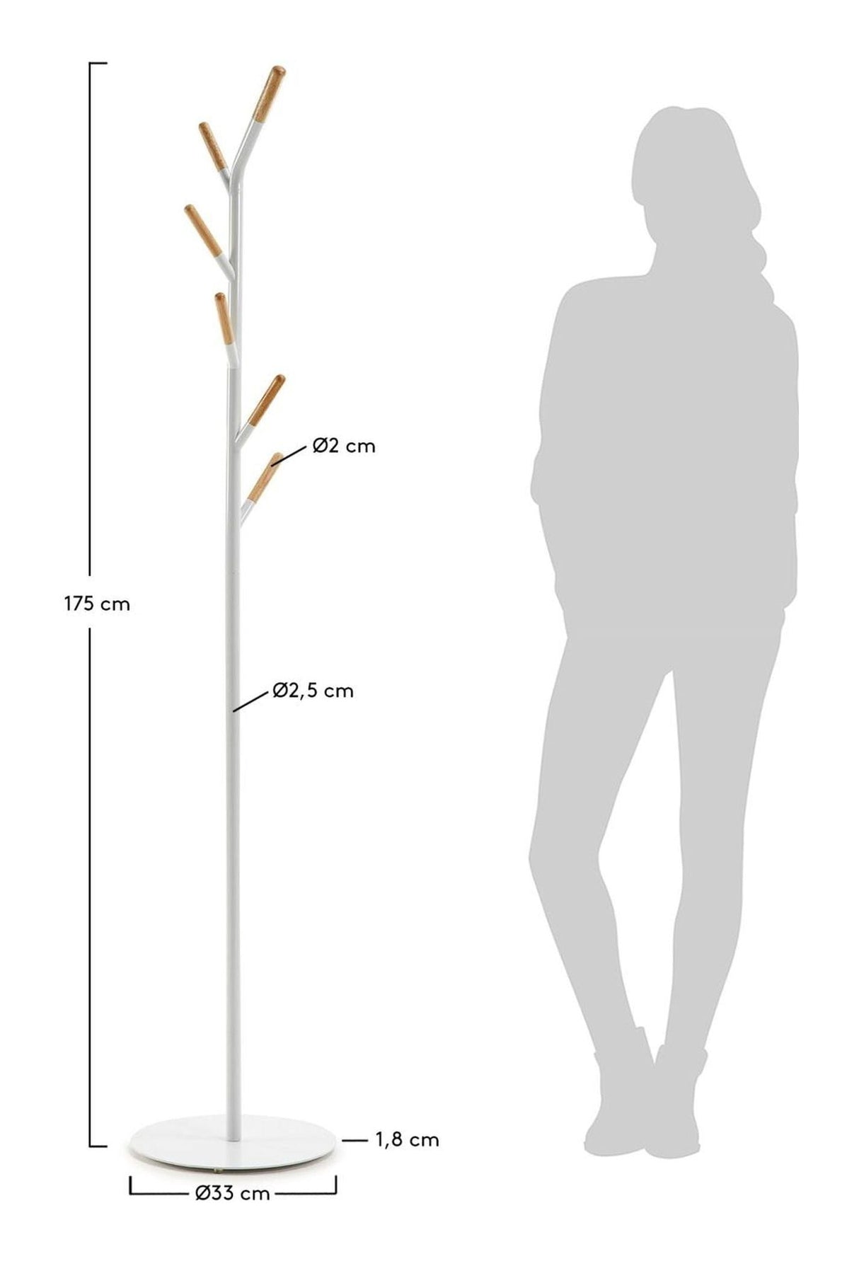 NERB Stumtjener, Hvid, H:175 - Unoliving.com