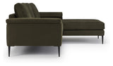 Nabbe 3-pers. Sofa m. chaiselong, højre, grøn stof - Unoliving.com