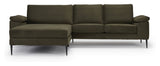 Nabbe 3-pers. Sofa m. chaiselong, venstre grøn stof - Unoliving.com