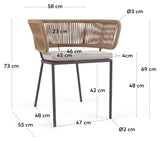 Nadin Loungestol m. beige reb, Galvaniseret stålben - Unoliving.com