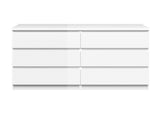 Naia Kommode - Hvid højglans m/6 skuffer - Unoliving.com