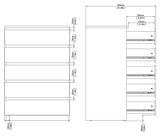 Naia Kommode m. 5 skuffer, Jackson Hickory, B:77