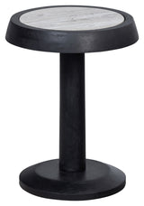 Nanne Sidebord Ø36 - Sort m. marmor top - Unoliving.com