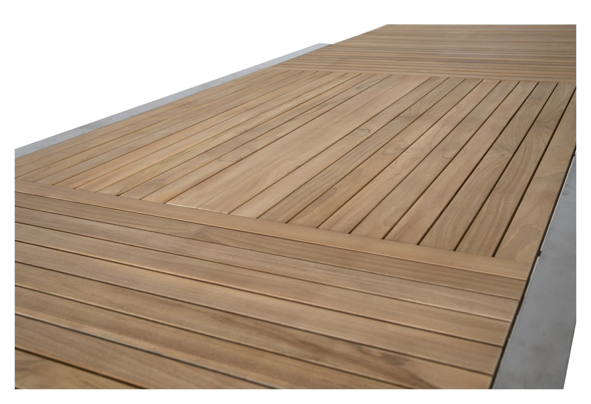 Naos Havebord Teak, rustf. stål, 220/320x100 - Unoliving.com