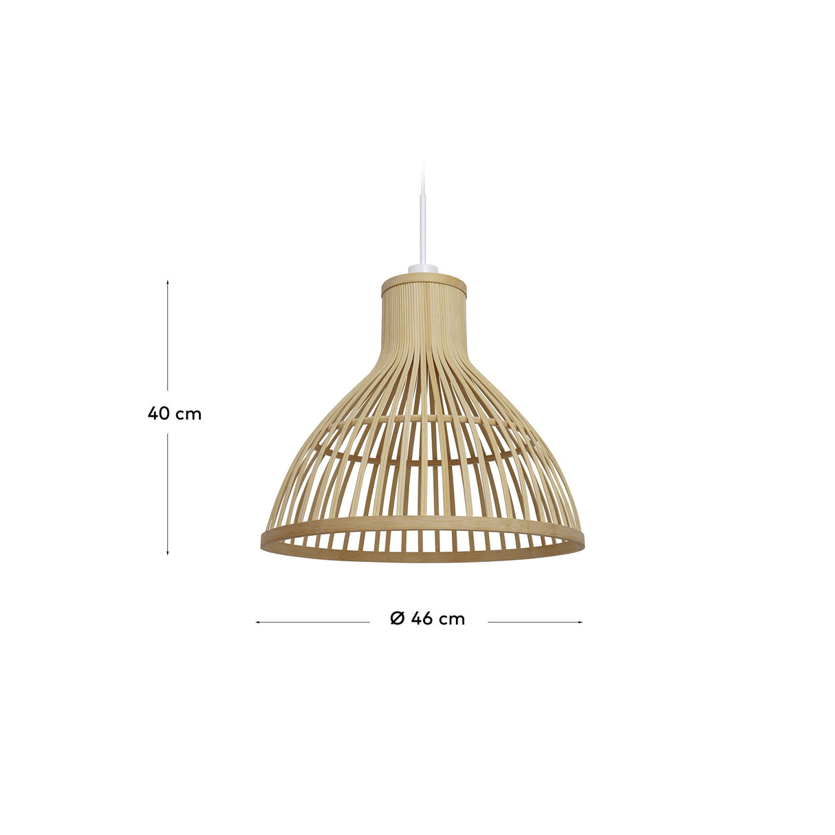 Nathaya Loftslampeskærm i bambus, Ø46 cm - Unoliving.com