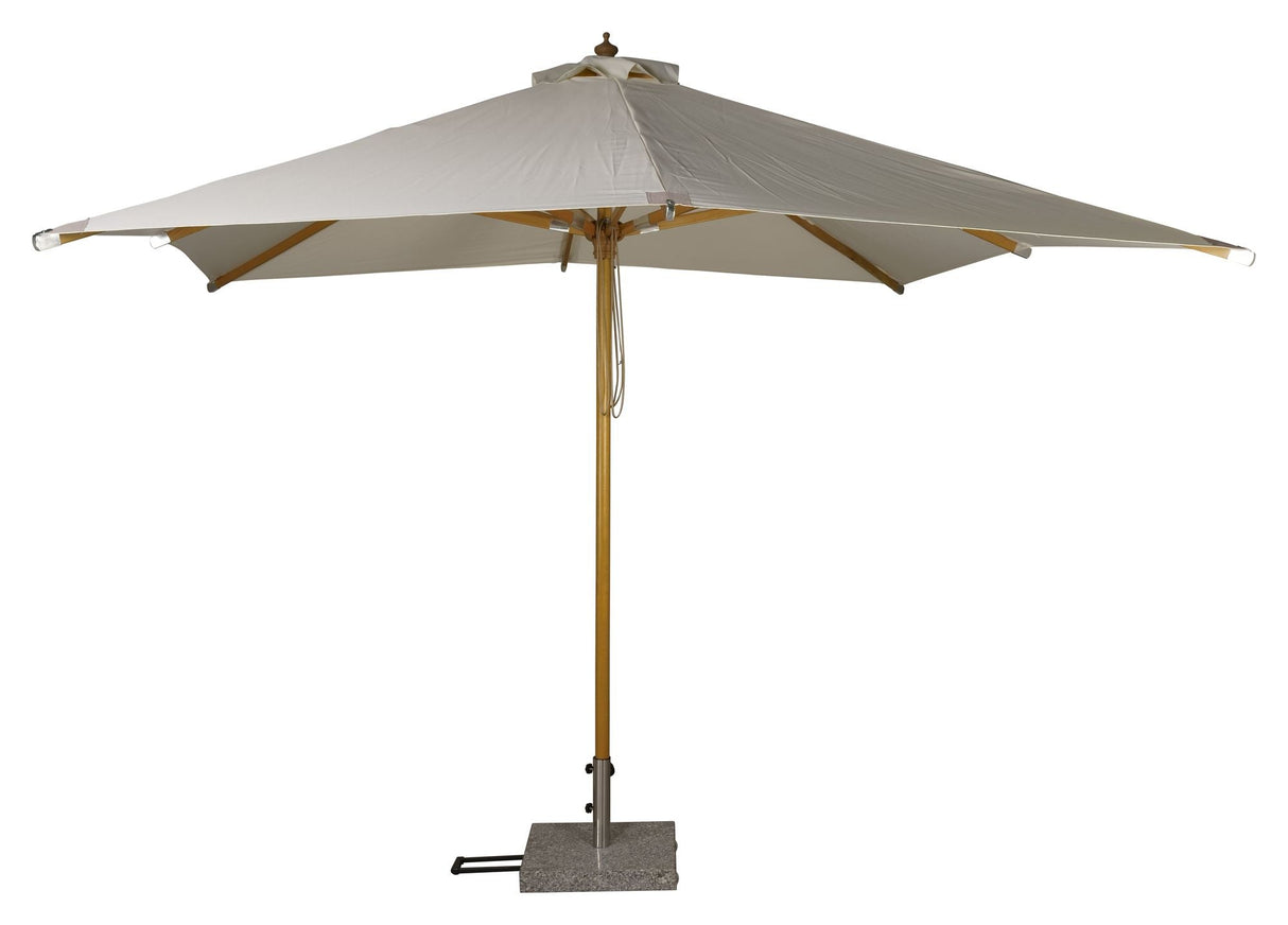 Naxos Parasol, 3*3m, Træ/Ecru Stof - Unoliving.com