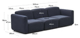 Neom 3-pers. Sofa, Blå - Unoliving.com