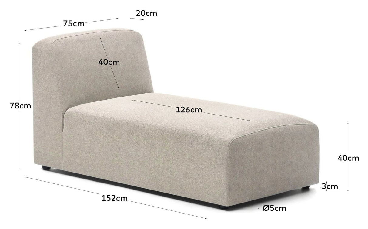 Neom Chaiselong til modulsofa, Beige