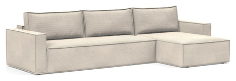 Newilla Sovesofa m. chaiselong, Bouclé Taupe - Unoliving.com