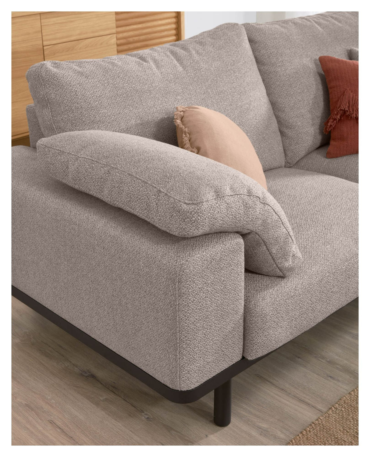 Noa 3-pers. Sofa, Beige m. sorte ben - Unoliving.com