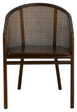 Nordal MOSSO Spisebordsstol - Mørk Teak/Rattan - Unoliving.com