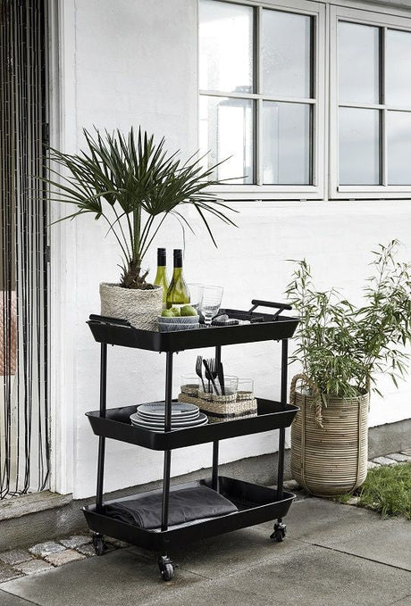 Nordal - Rullebord m/3 bakker - Sort - Unoliving.com