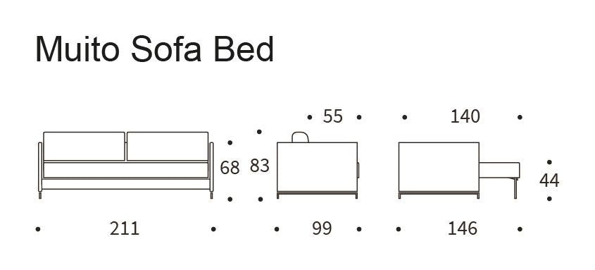 Nordham Sovesofa, Mixed Dance/Blue - Unoliving.com