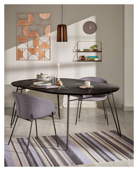 Norfort Spisebord, 170/320x100, Sort/Gråbrun - Unoliving.com