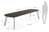 Norfort Spisebord, 170/320x100, Sort/Gråbrun - Unoliving.com