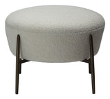 ORBIT Fodskammel, Hvid/beige Stof - Unoliving.com