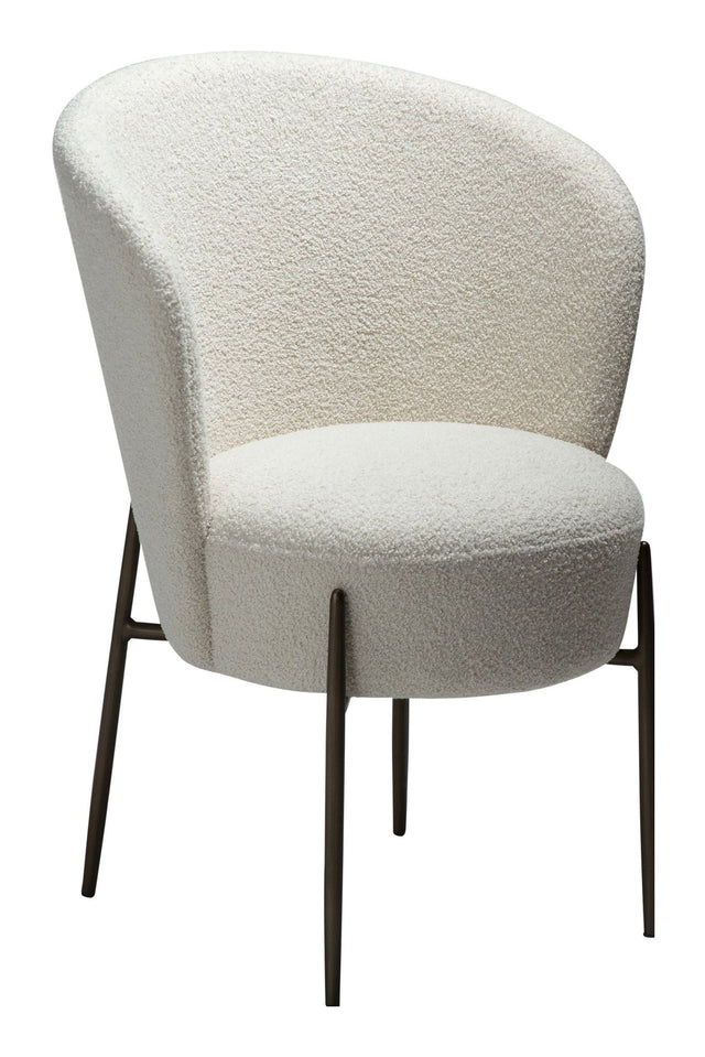 ORBIT Spisebordsstol, Hvid/beige Stof - Unoliving.com