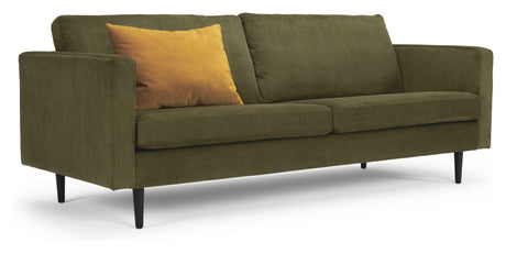 Obling 3-pers. Sofa, grøn fløjl - Unoliving.com