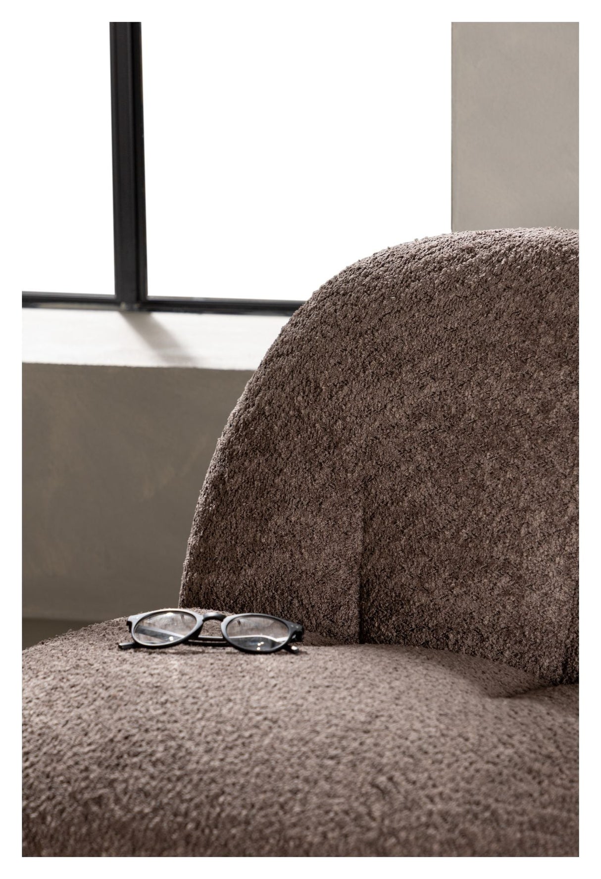 Omaha Loungestol ,Brun Bouclé - Unoliving.com