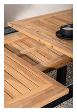 Panama, Havebord 152/210, Sort Alu/teak - Unoliving.com