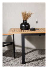 Panama, Havebord 152/210, Sort Alu/teak - Unoliving.com