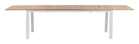 Panama, Havebord 224/324, Hvid Alu/teak - Unoliving.com