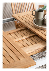 Panama, Havebord 224/324, Hvid Alu/teak - Unoliving.com