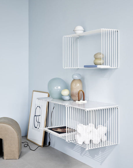 Panton Wire Extended Top Panel, D: 38, Hvid Marmor - Unoliving.com