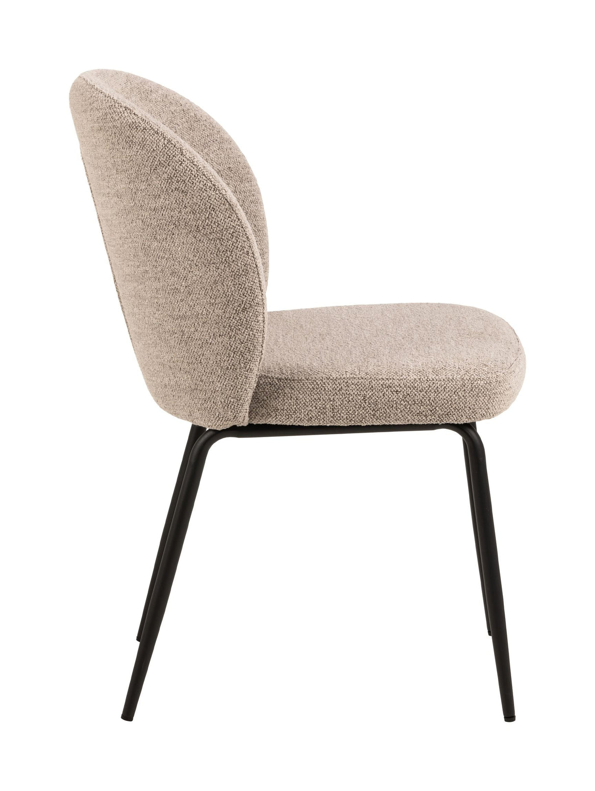 Patricia Spisebordsstol, Beige stof/ben i Matsort metal - Unoliving.com