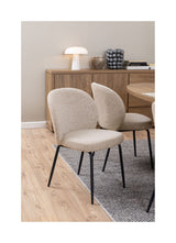 Patricia Spisebordsstol, Beige stof/ben i Matsort metal - Unoliving.com