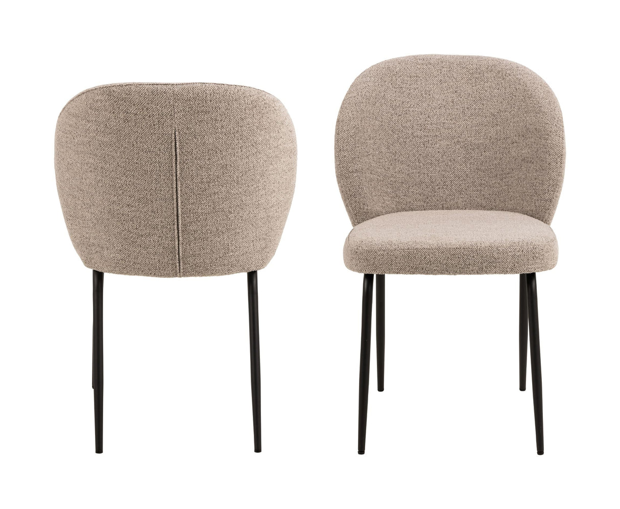 Patricia Spisebordsstol, Beige stof/ben i Matsort metal - Unoliving.com