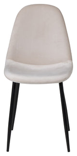 Polar Spisebordsstol, Beige Velour, Sorte metalben - Unoliving.com