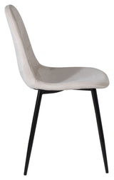 Polar Spisebordsstol, Beige Velour, Sorte metalben - Unoliving.com