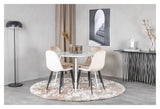 Polar Spisebordsstol, Beige Velour, Sorte metalben - Unoliving.com