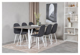 Polar Spisebordsstol, Sort, Hvide metalben - Unoliving.com