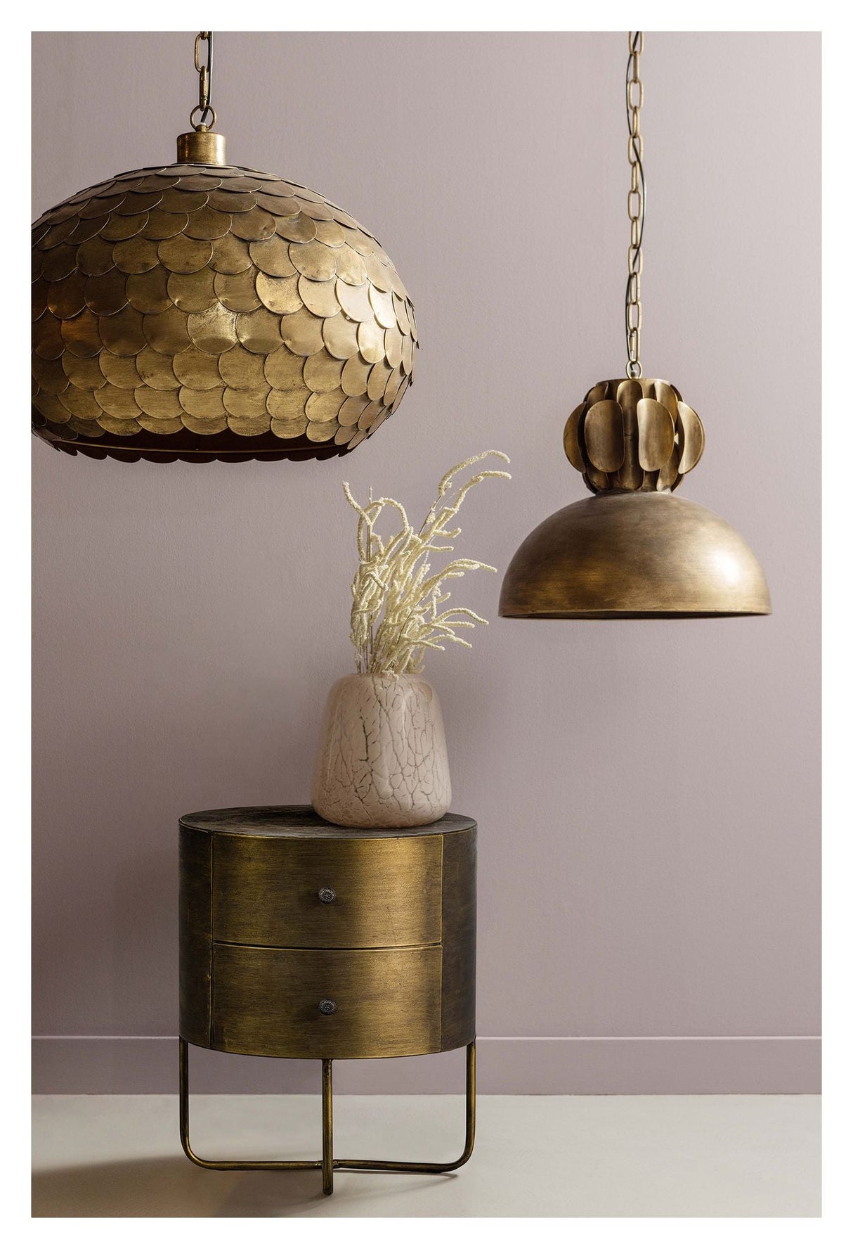 Polished Loftlampe, Metal m. antik messing - Unoliving.com