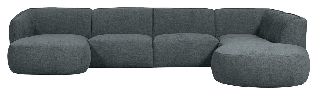 Polly U-sofa, Højrevendt, Blå/Grøn - Unoliving.com