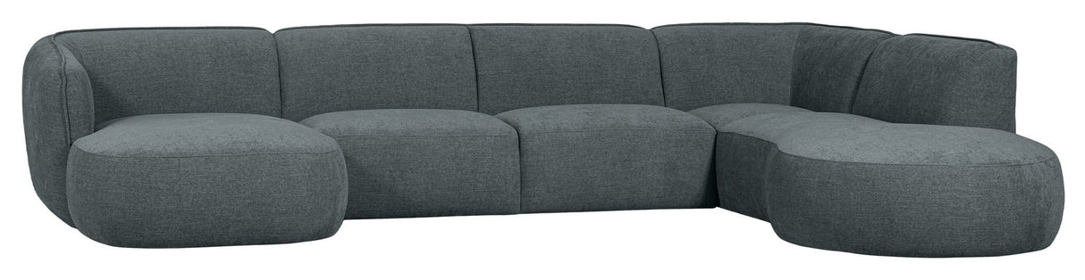 Polly U-sofa, Højrevendt, Blå/Grøn - Unoliving.com