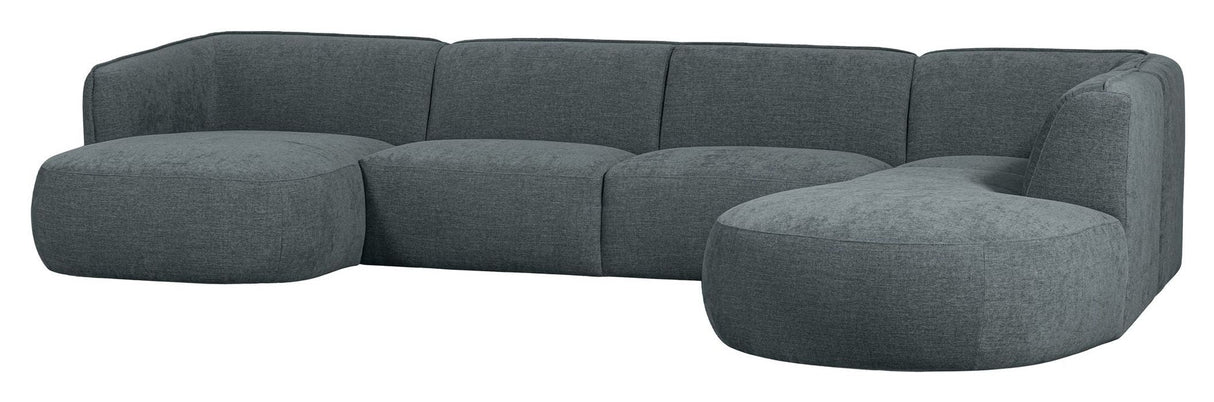 Polly U-sofa, Højrevendt, Blå/Grøn - Unoliving.com