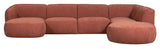 Polly U-sofa, Højrevendt, Pink - Unoliving.com