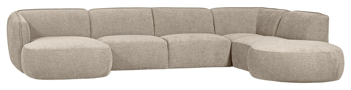 Polly U-sofa, Højrevendt, Sand - Unoliving.com