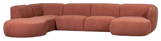 Polly U-sofa, Venstrevendt, Pink - Unoliving.com