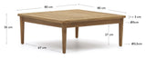 Portitxol Loungebord, Natur teak, 80x80 - Unoliving.com