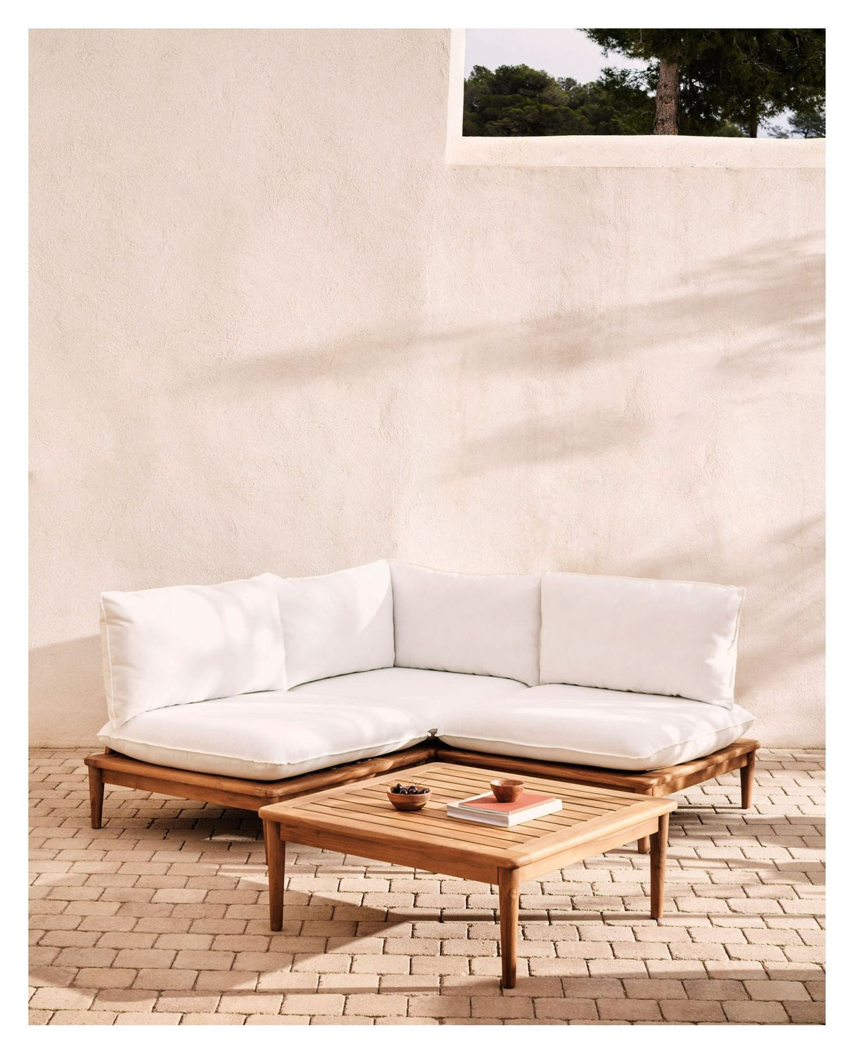 Portitxol Loungebord, Natur teak, 80x80 - Unoliving.com