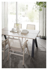 Prestwick Lænestol, Hvid pigm., Rattan, beige stof - Unoliving.com