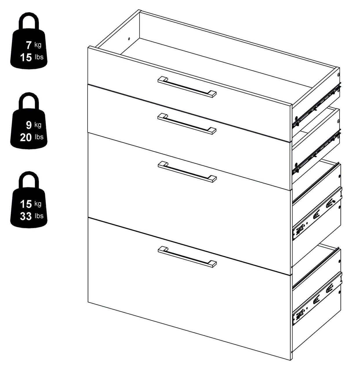 Prima Ekstraskuffer - 4 stk. Lys træ - Unoliving.com