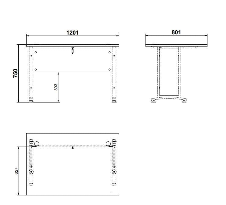 Prima Skrivebord - Lys træ 120cm m/hvide ben - Unoliving.com