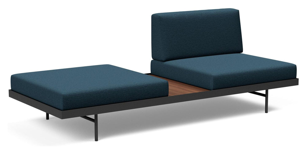 Puri Daybed m. valnødde bord, Argus/Navy Blue - Unoliving.com