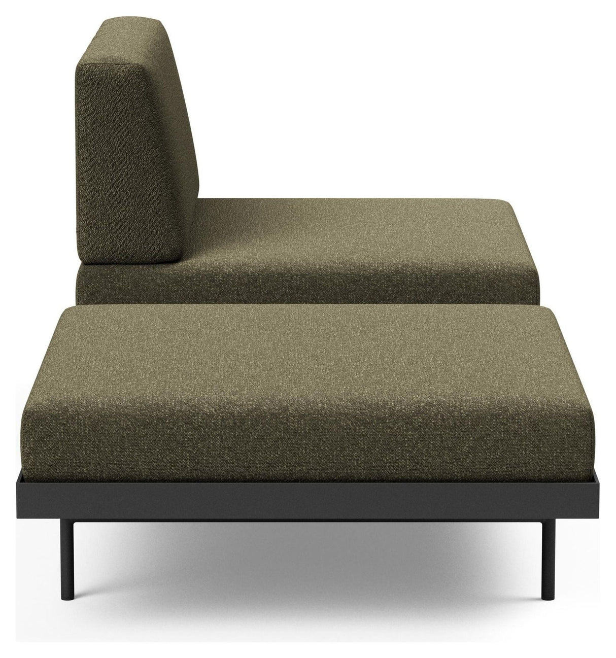 Puri Daybed m. valnødde bord, Bouclé/Forest Green - Unoliving.com